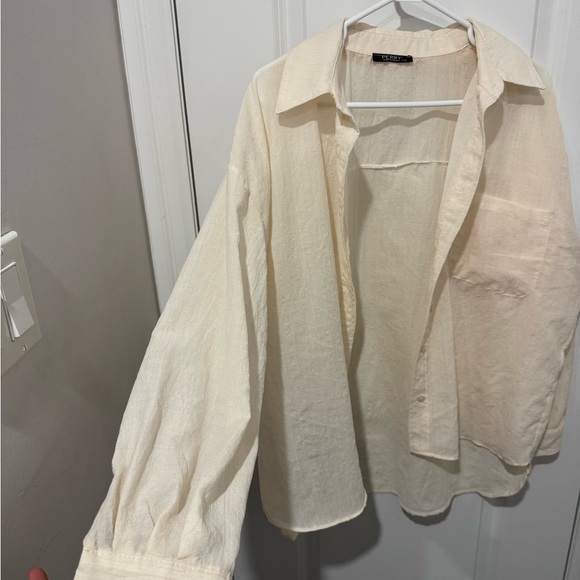 Cream Button-Up Shirt - Picture 3 of 3